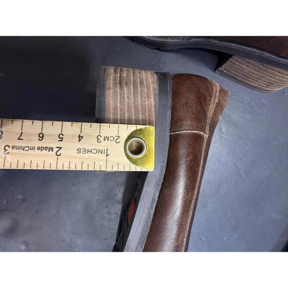 Vintage Y2K Tribeca Plaid Leather Fringe Chunky 90s Baddie Platform Heels 10M - Picture 12 of 13